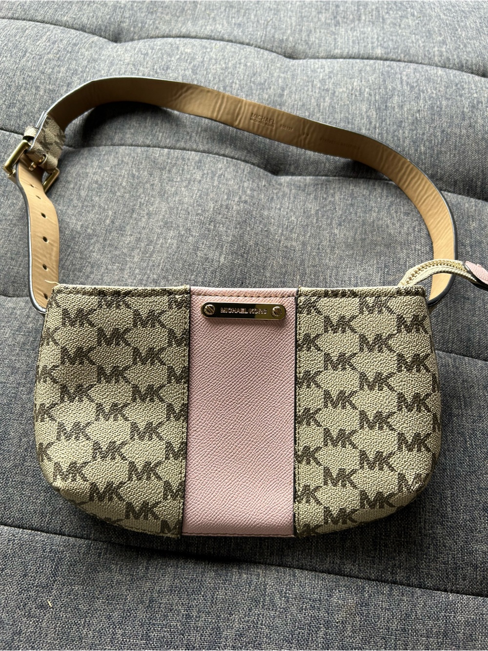 Michael Kors Pink & Brown Monogram Crossbody Bag
